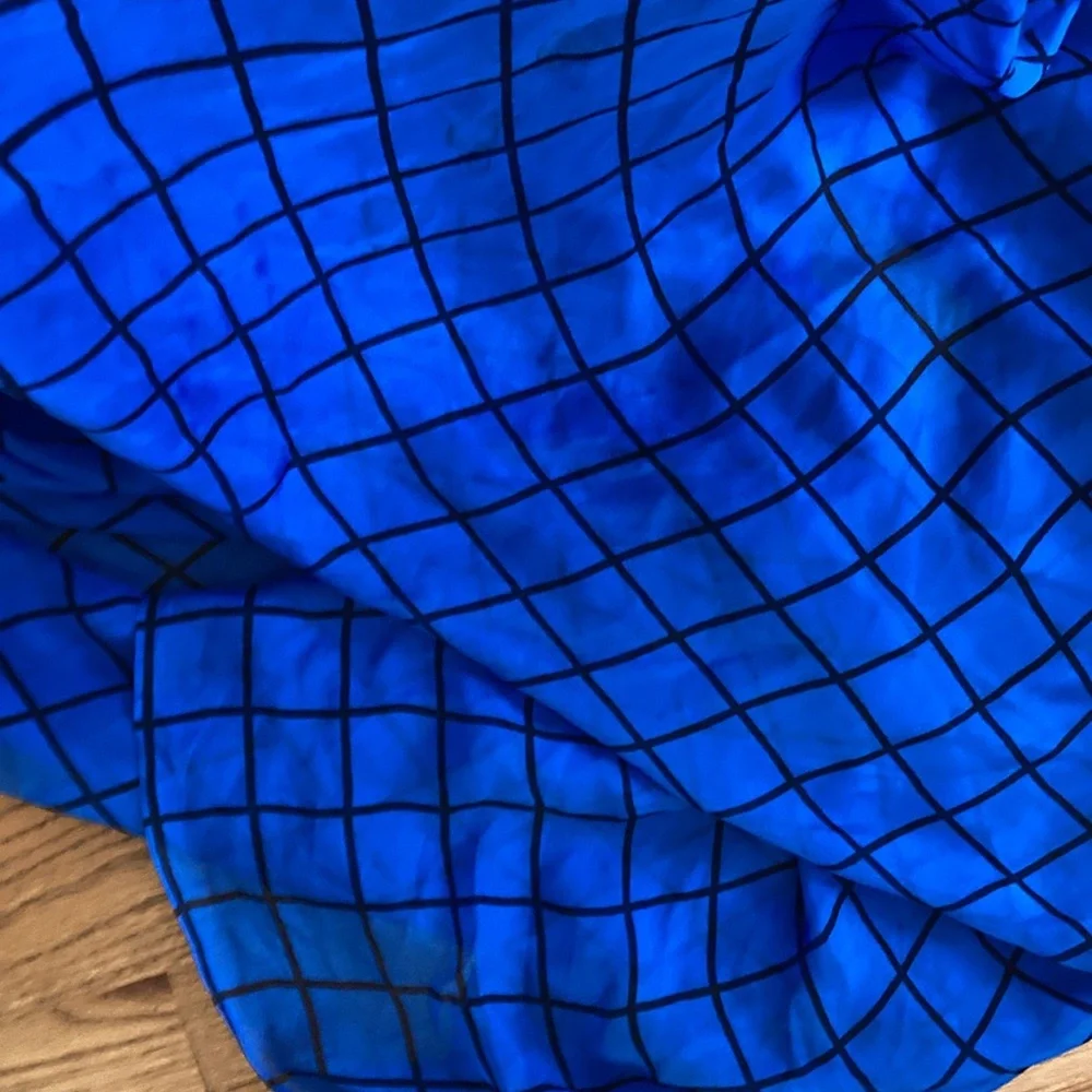 J Crew windowpane check silk scarf wrap